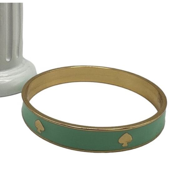 Kate Spade ♠️ Green and Gold Bangle Bracelet - Picture 1 of 5